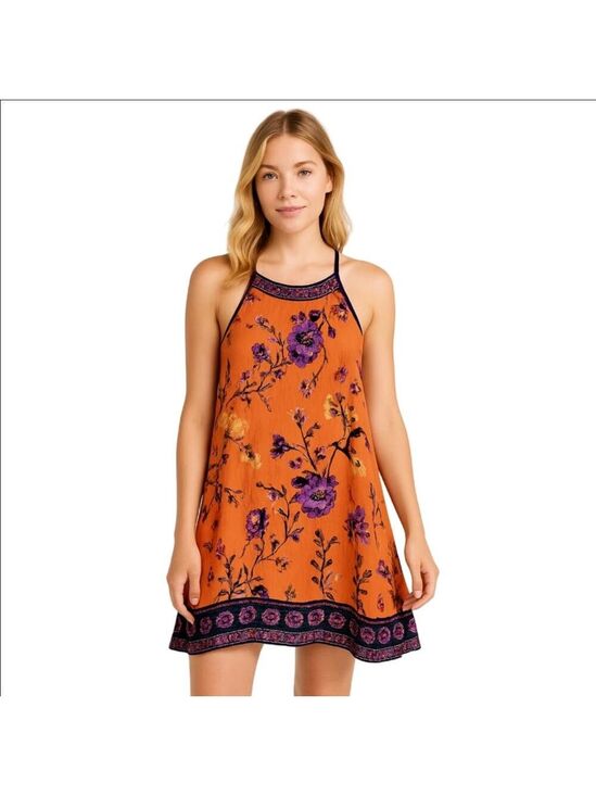 Urban Outfitters Dresses & Skirts - Urban Outfitters Ecote Gigi Boho Orange Floral Mini Dress Size XS